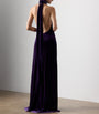 Stretch Velvet Tatum Evening Dress AUBERGINE