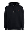 Black Cotton Embroidered Ami De Coeur Logo Hoodie