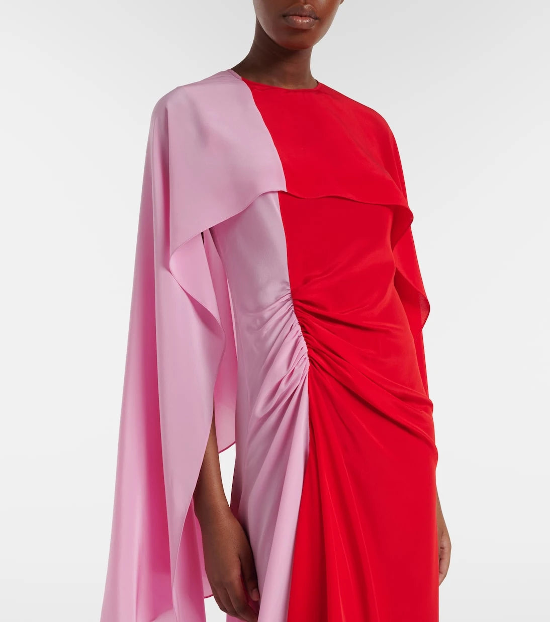 JW Anderson - Draped caped silk midi dress