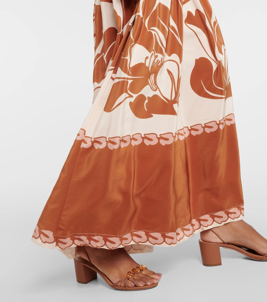 Adriana Degreas - Printed puff-sleeve silk maxi dress