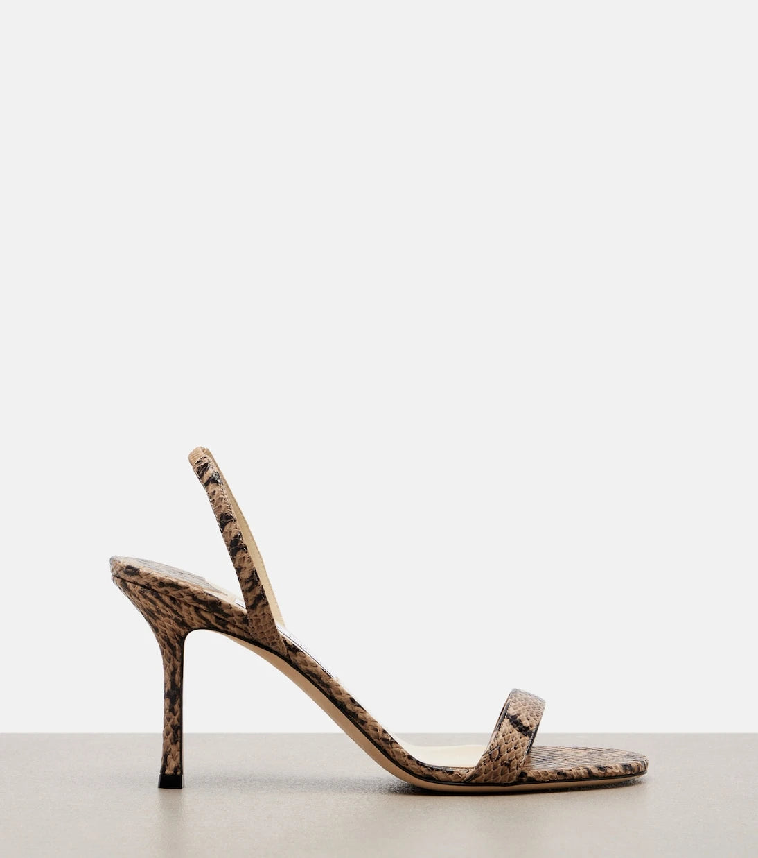 Jimmy Choo - Jenn snake-effect leather slingback sandals