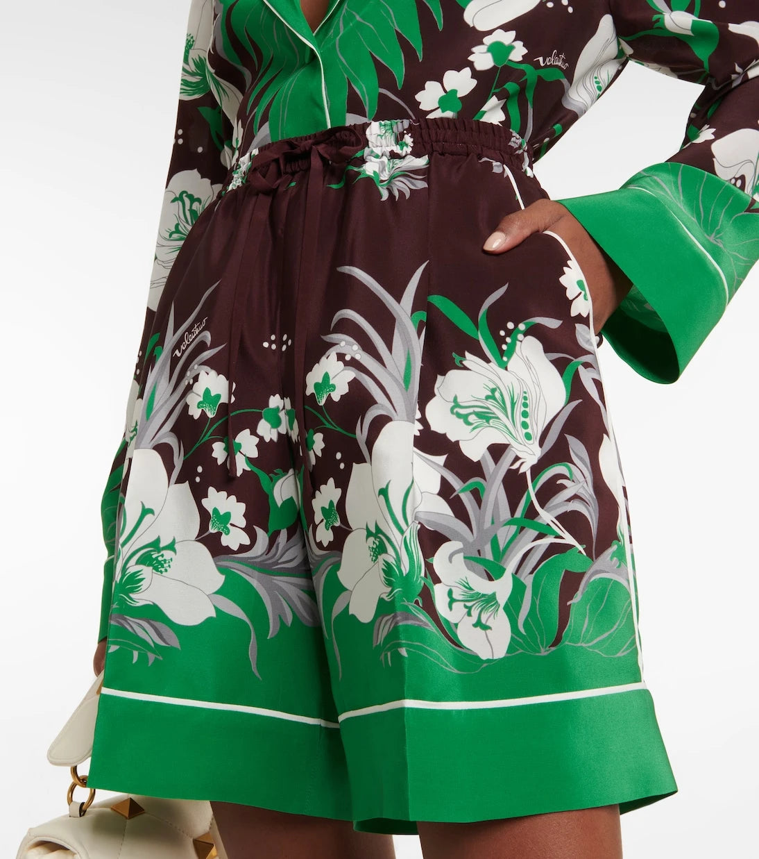 Valentino - Printed silk shorts