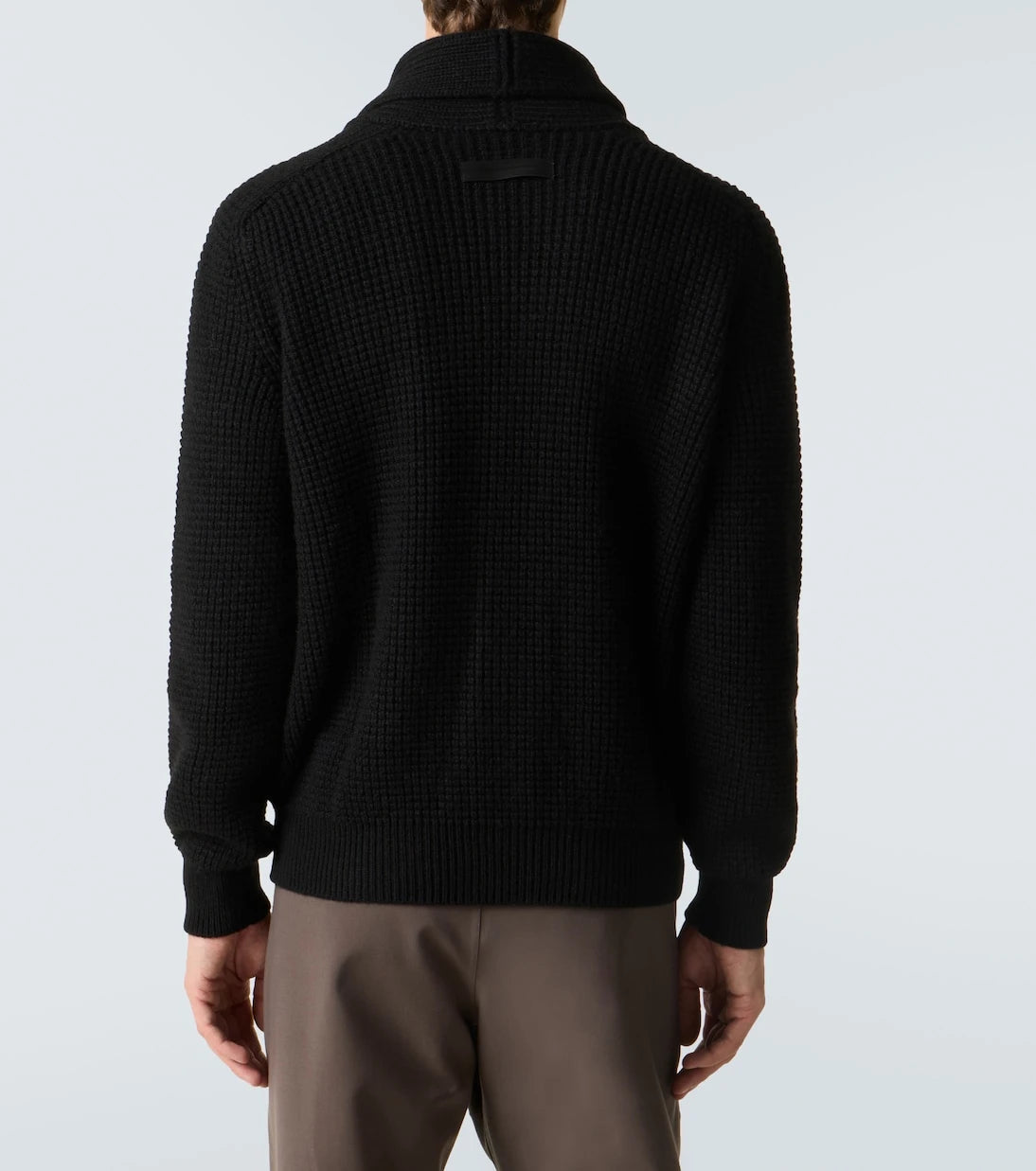 Zegna - كارديغان من مزيج الكشمير بنمط الوافل