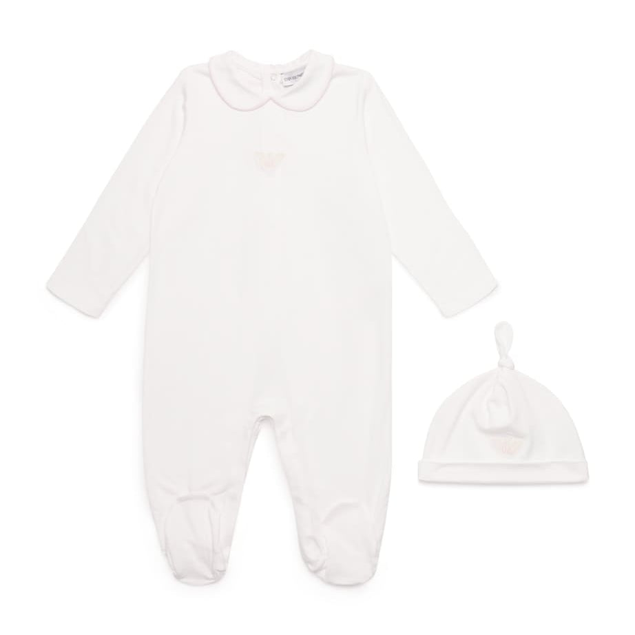 Emporio Armani Kids Cotton All-In-One and Hat Set (3-12 Months)