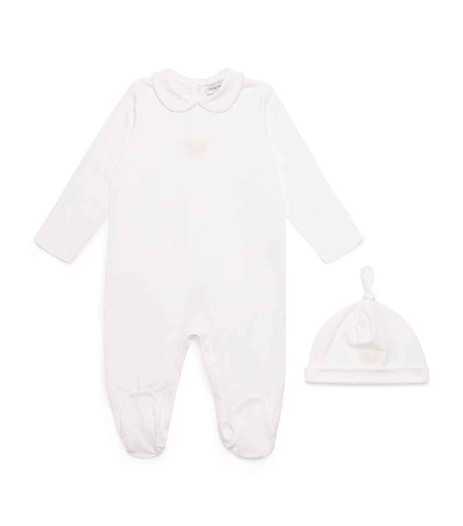 Emporio Armani Kids Cotton All-In-One and Hat Set (3-12 Months)