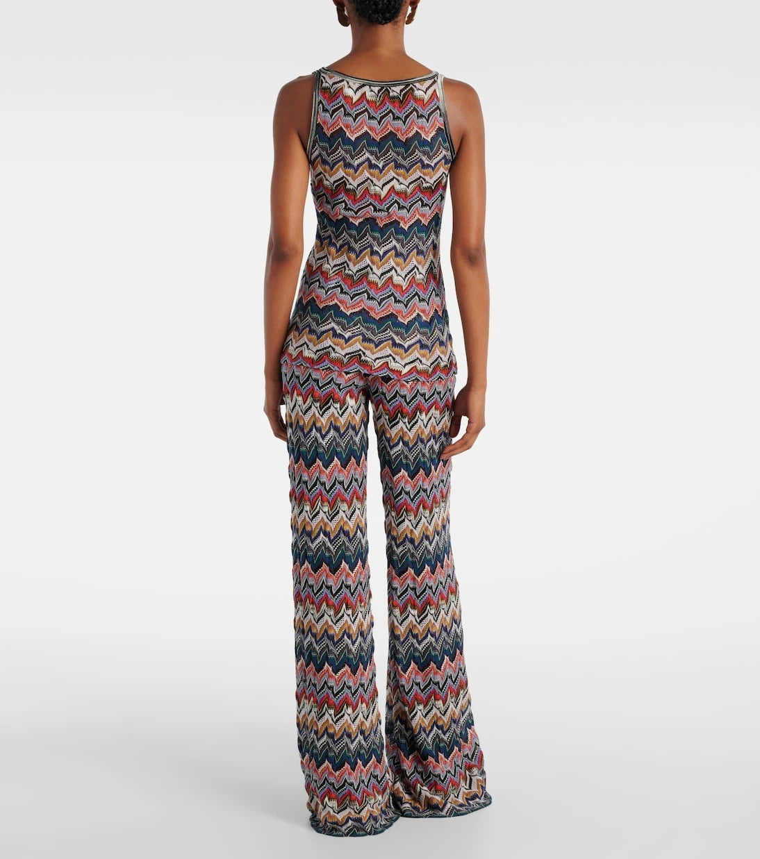 Missoni - بلوزة بدون أكمام بنمط متعرج من قماش لاميه