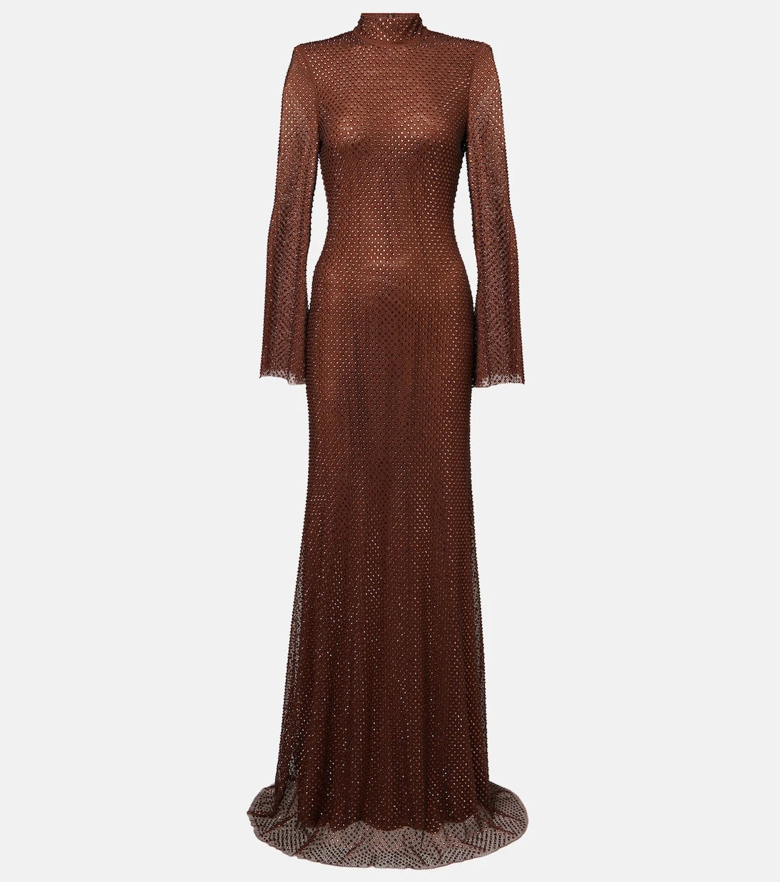 Self-Portrait - Crystal-embellished mesh gown