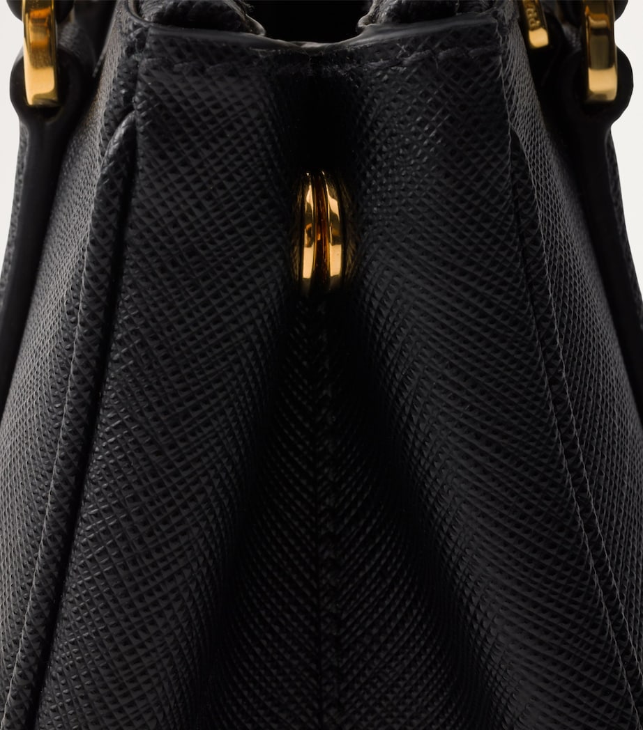 Prada Black Mini Saffiano Leather Galleria Top-Handle Bag