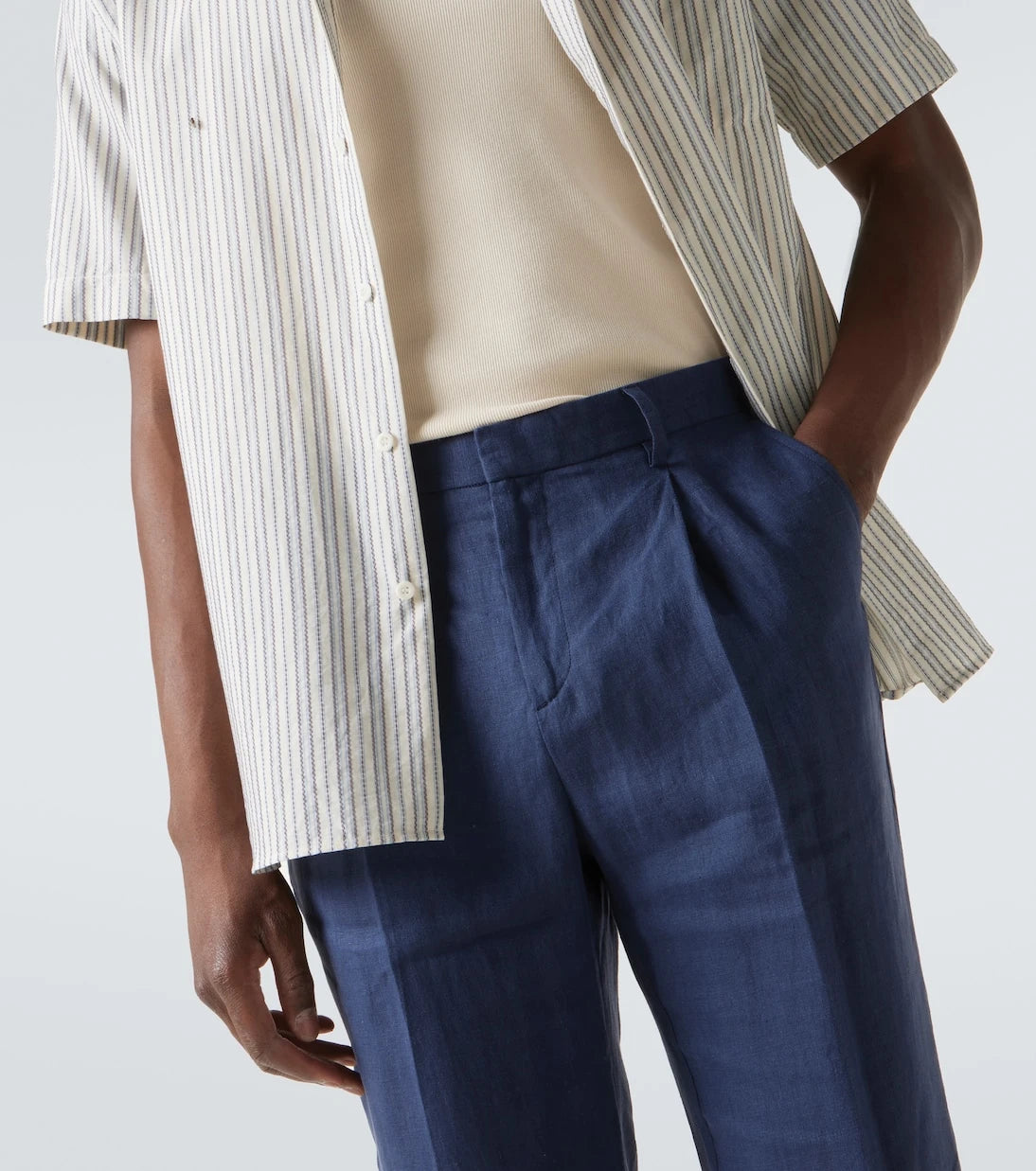 Sunspel - Pleated linen straight pants