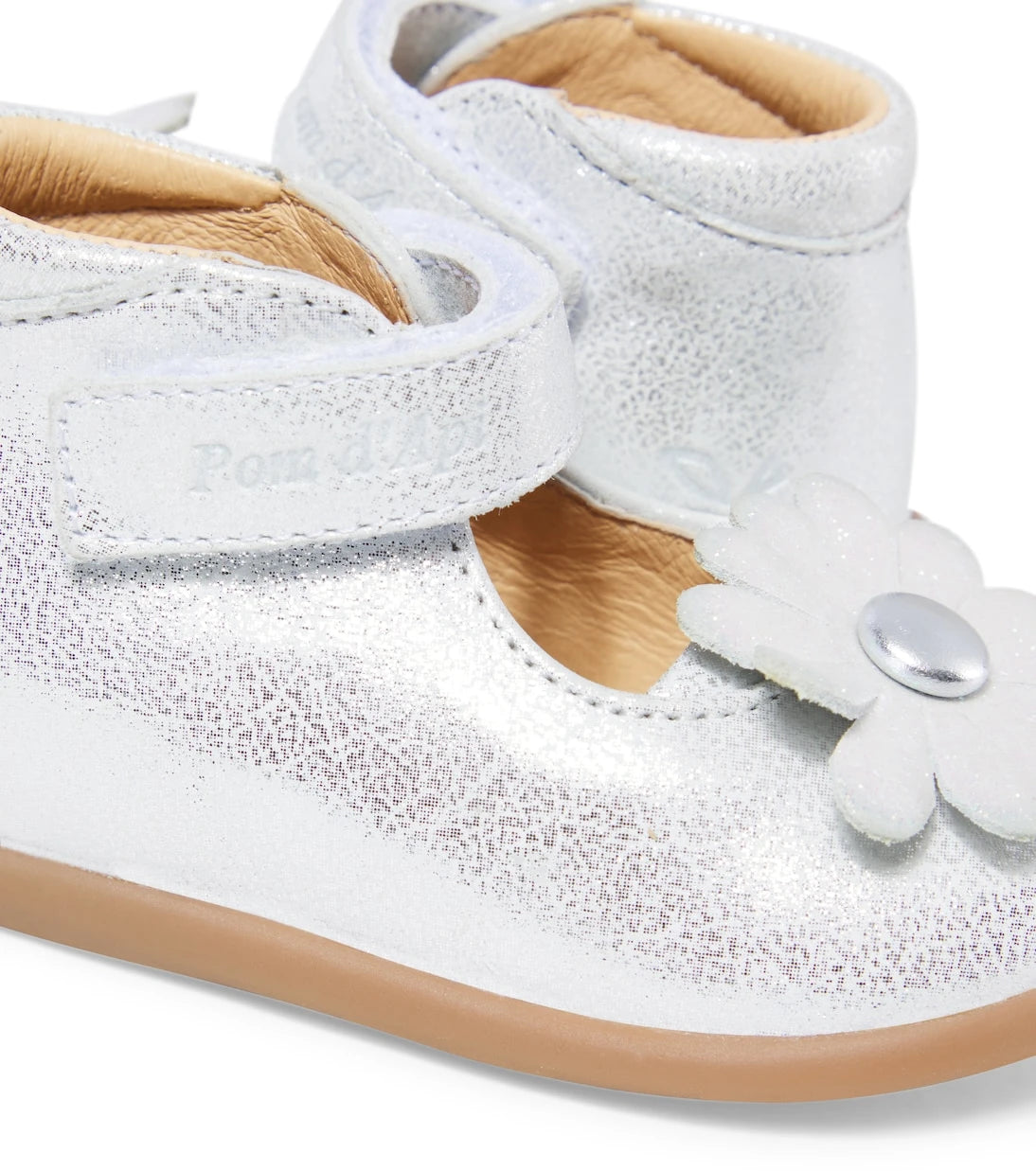 Pom d'Api - Baby Stand-Up Daisy metallic leather booties