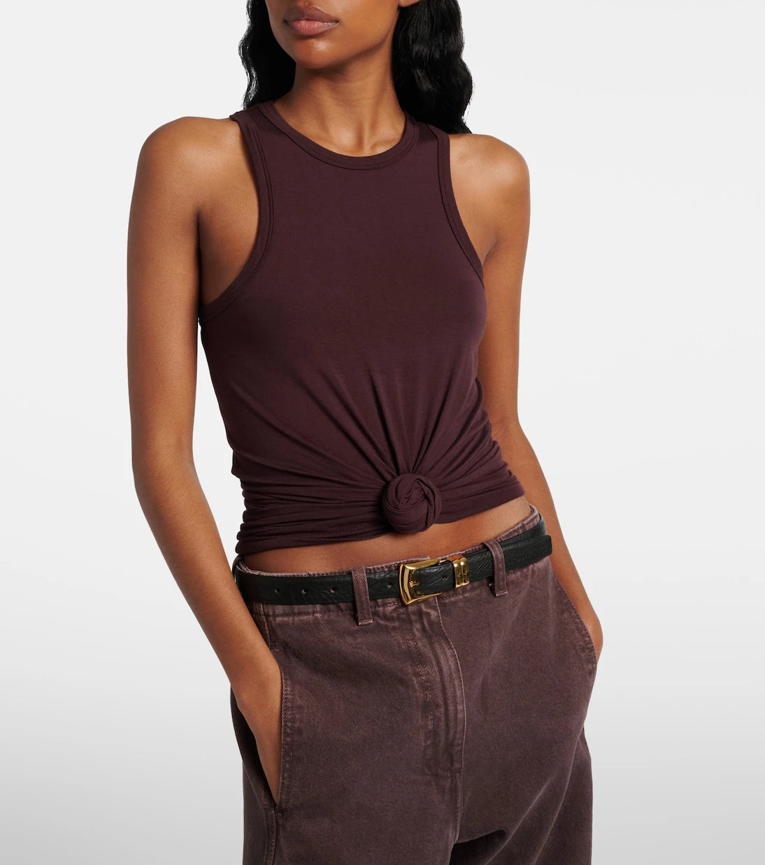 Magda Butrym - Floral-appliqué cotton-blend tank top