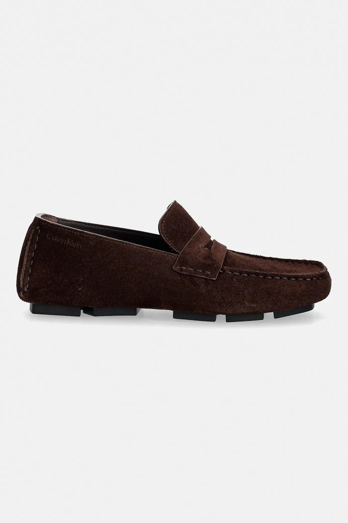 Велурени мокасини Calvin Klein SQUARE DRIVER SUEDE