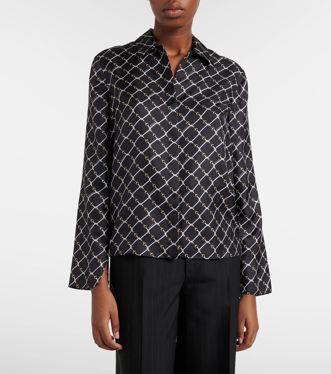 Gucci - Horsebit silk twill shirt