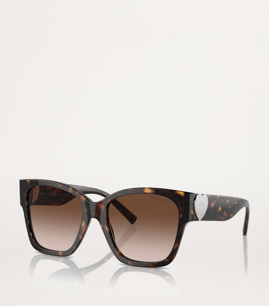 Tiffany & Co. Brown Acetate Square Oversized Sunglasses