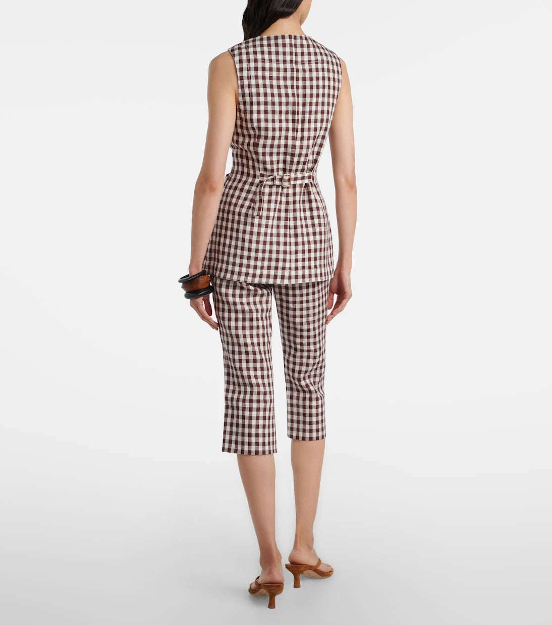 Posse - Sadie gingham linen capri pants