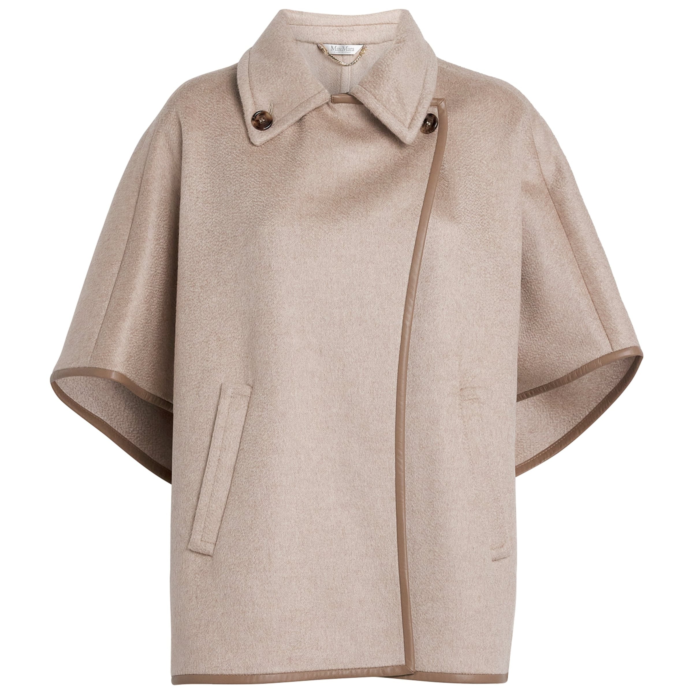 Max Mara Beige Cashmere Collar Cape
