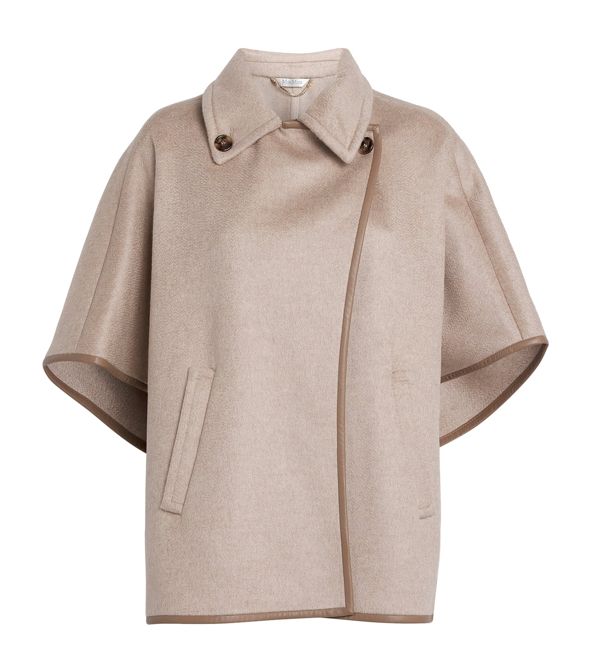 Max Mara Beige Cashmere Collar Cape