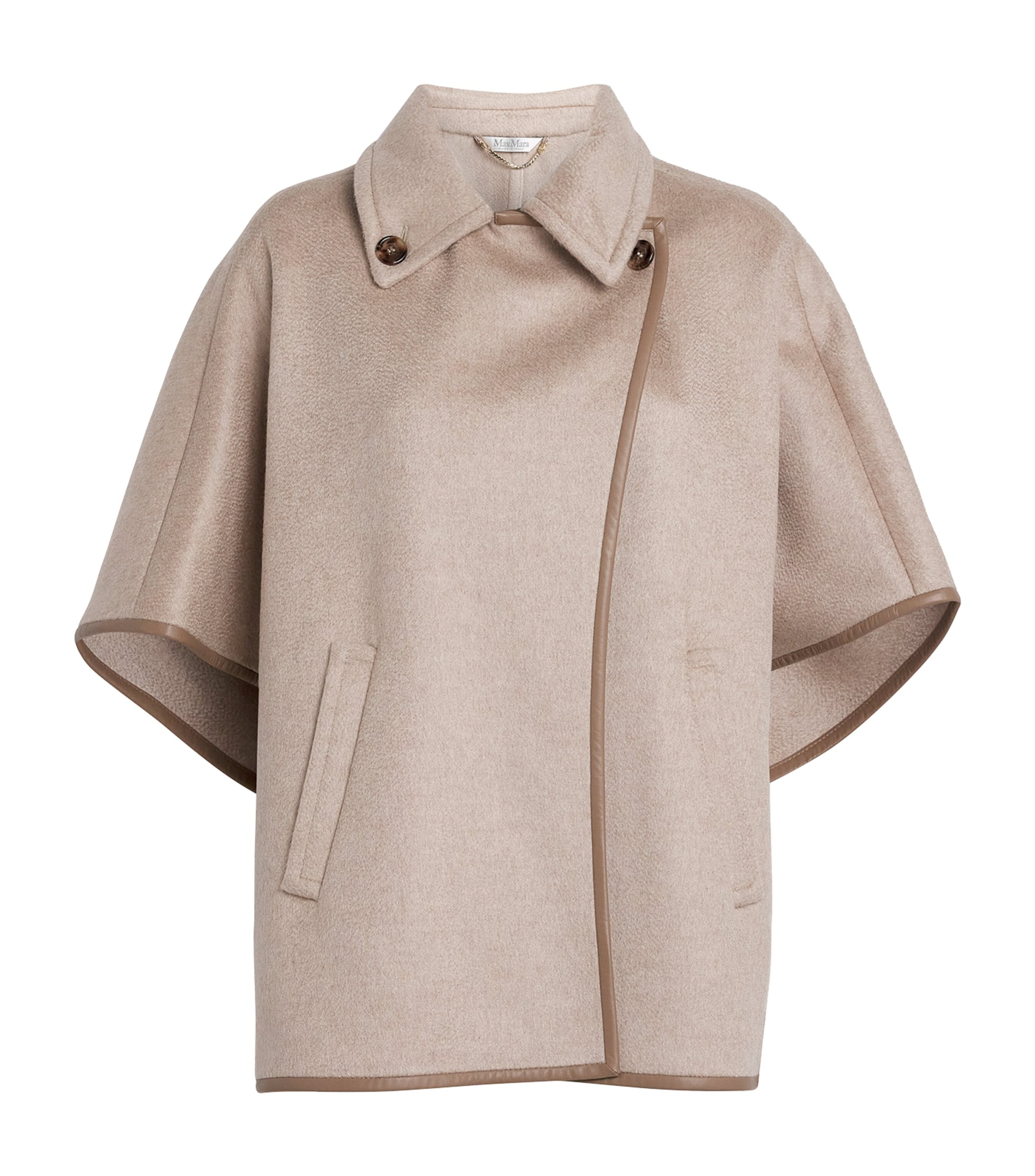 Max Mara Beige Cashmere Collar Cape