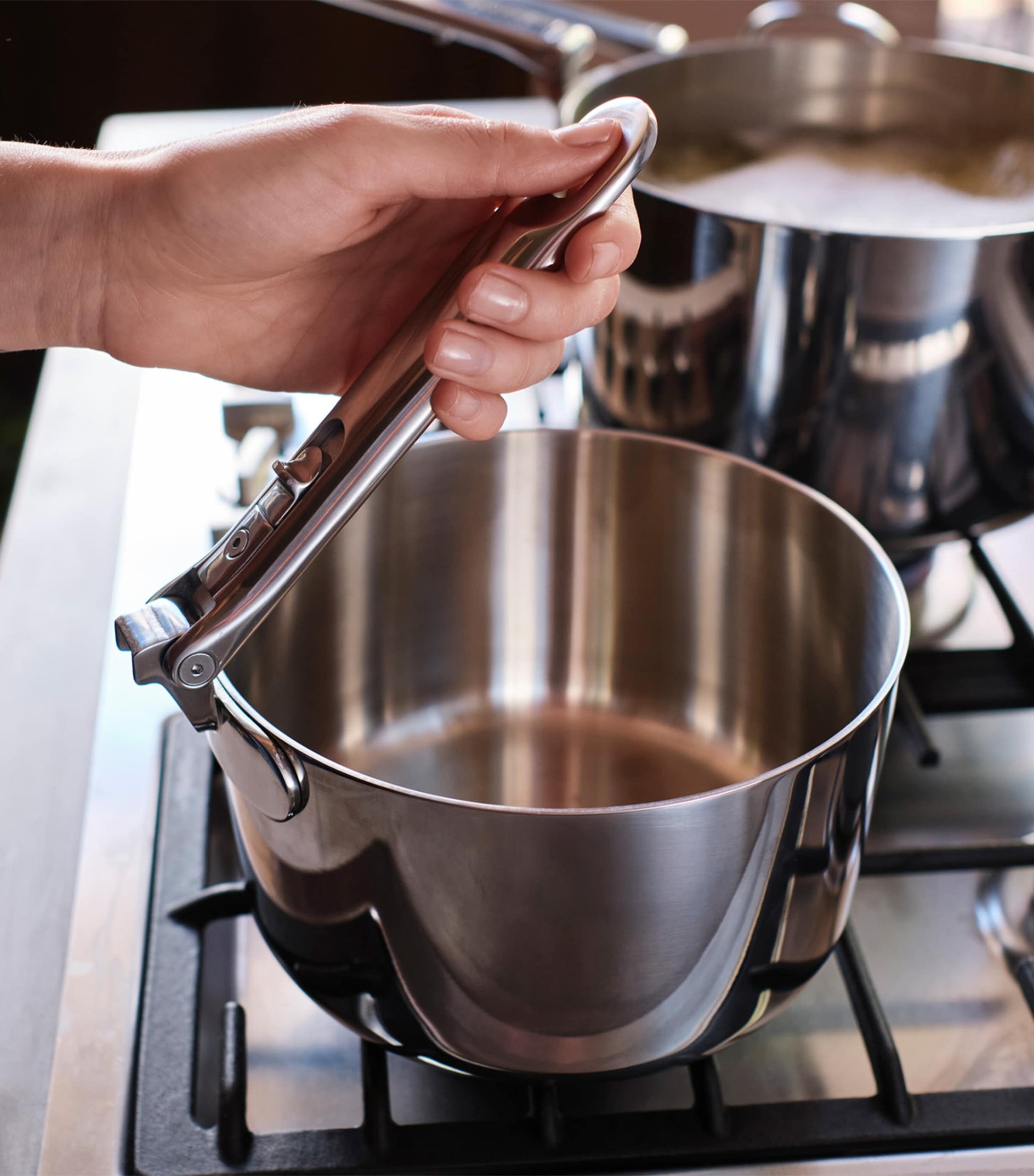 Space Steel Folding-Handle 6-Piece Cookware Set