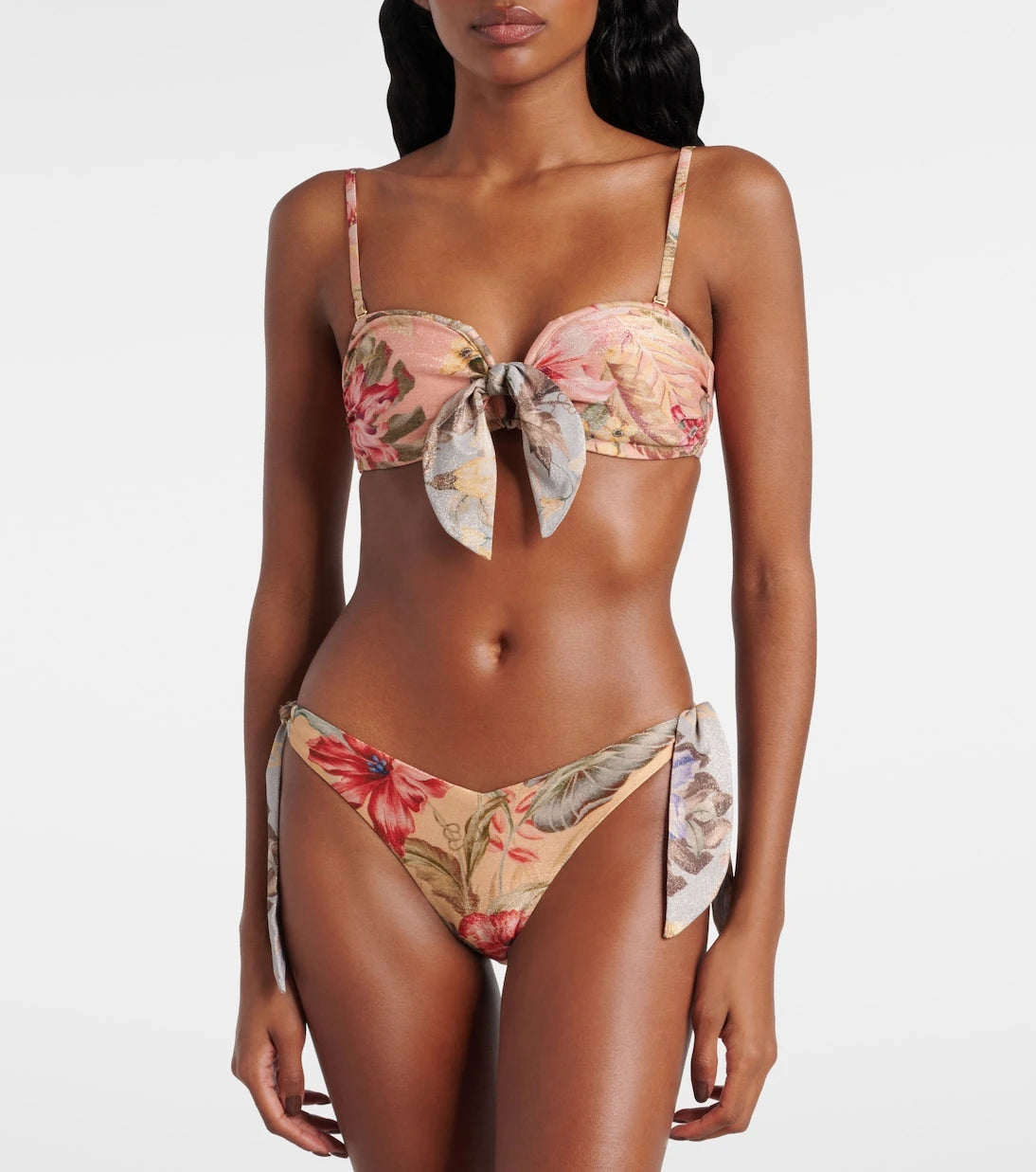 Zimmermann - Coco bow-detail floral bikini top