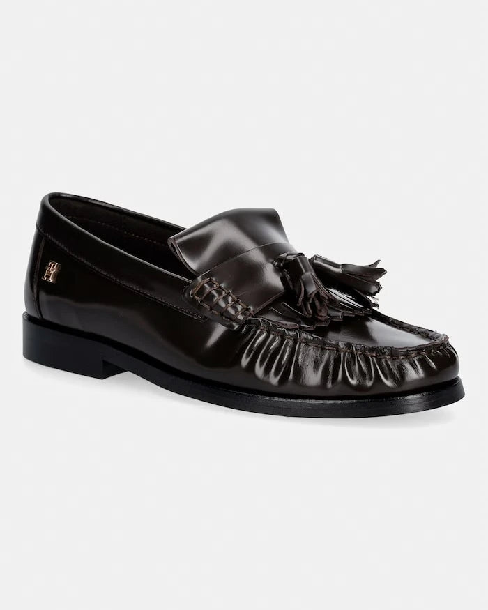 Tommy Hilfiger Kadın Deri Loafer TH LOAFER TASSEL ABRASIVATO