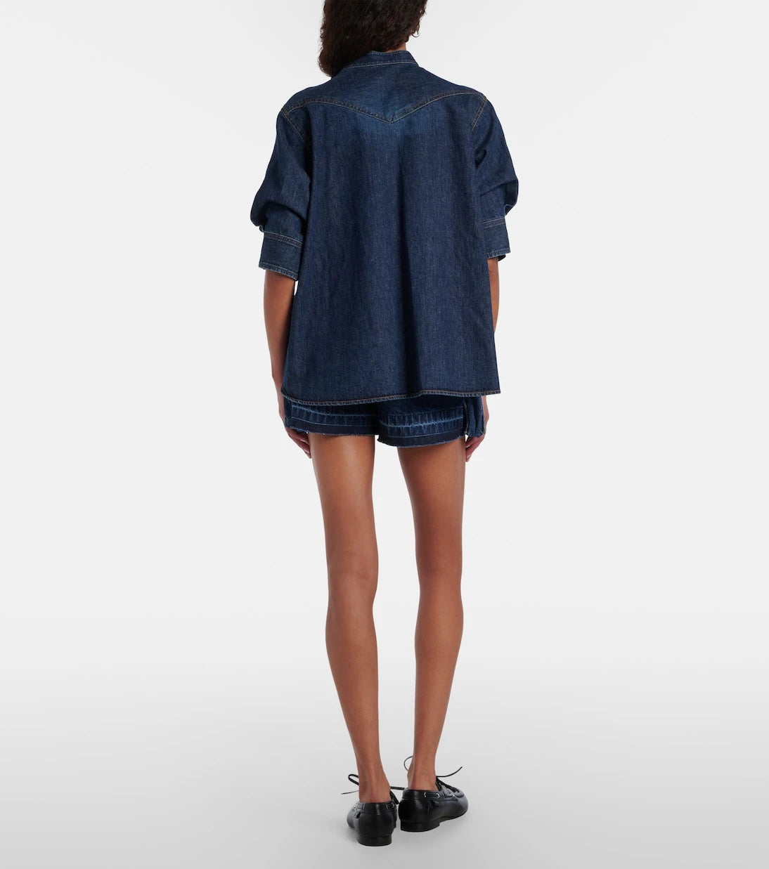 Sacai - Belted denim shorts
