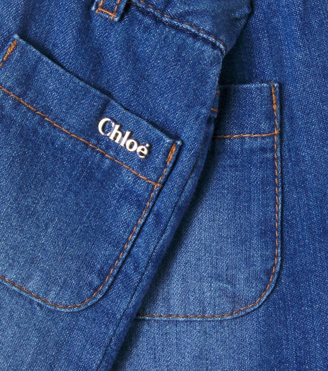 Chloé Kids - جينز أطفال مطبوع عليه شعار