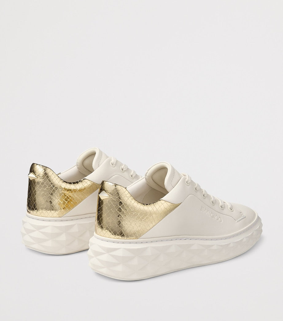 Diamond Maxi Leather Sandals V LATTE/GOLD