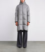 Grey Down-Silk-Cashmere Puffer Coat