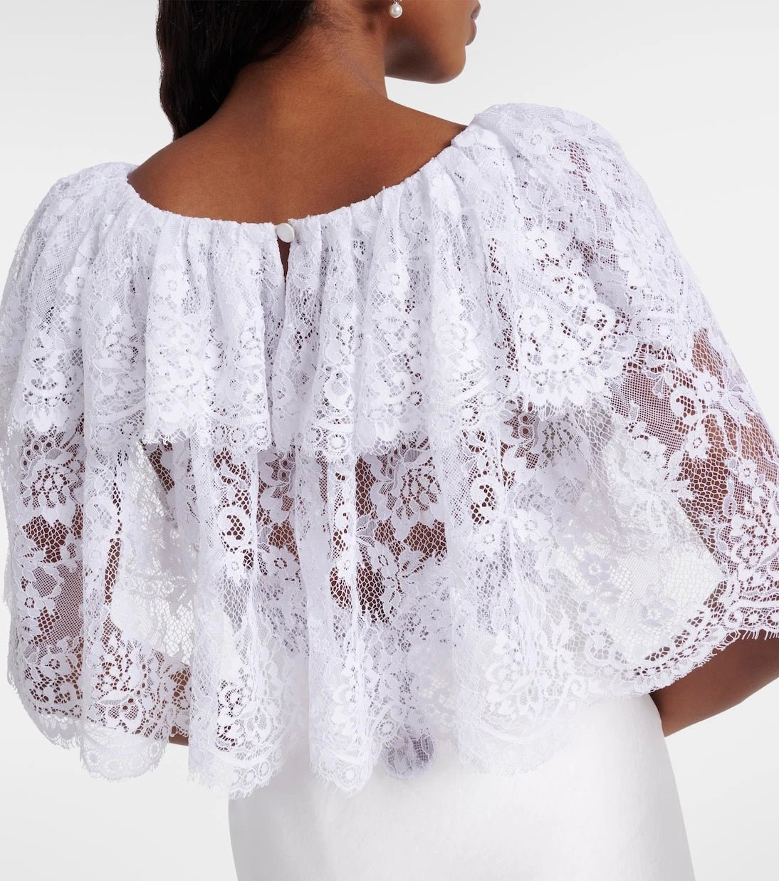 Self-Portrait - Lace-trimmed satin gown