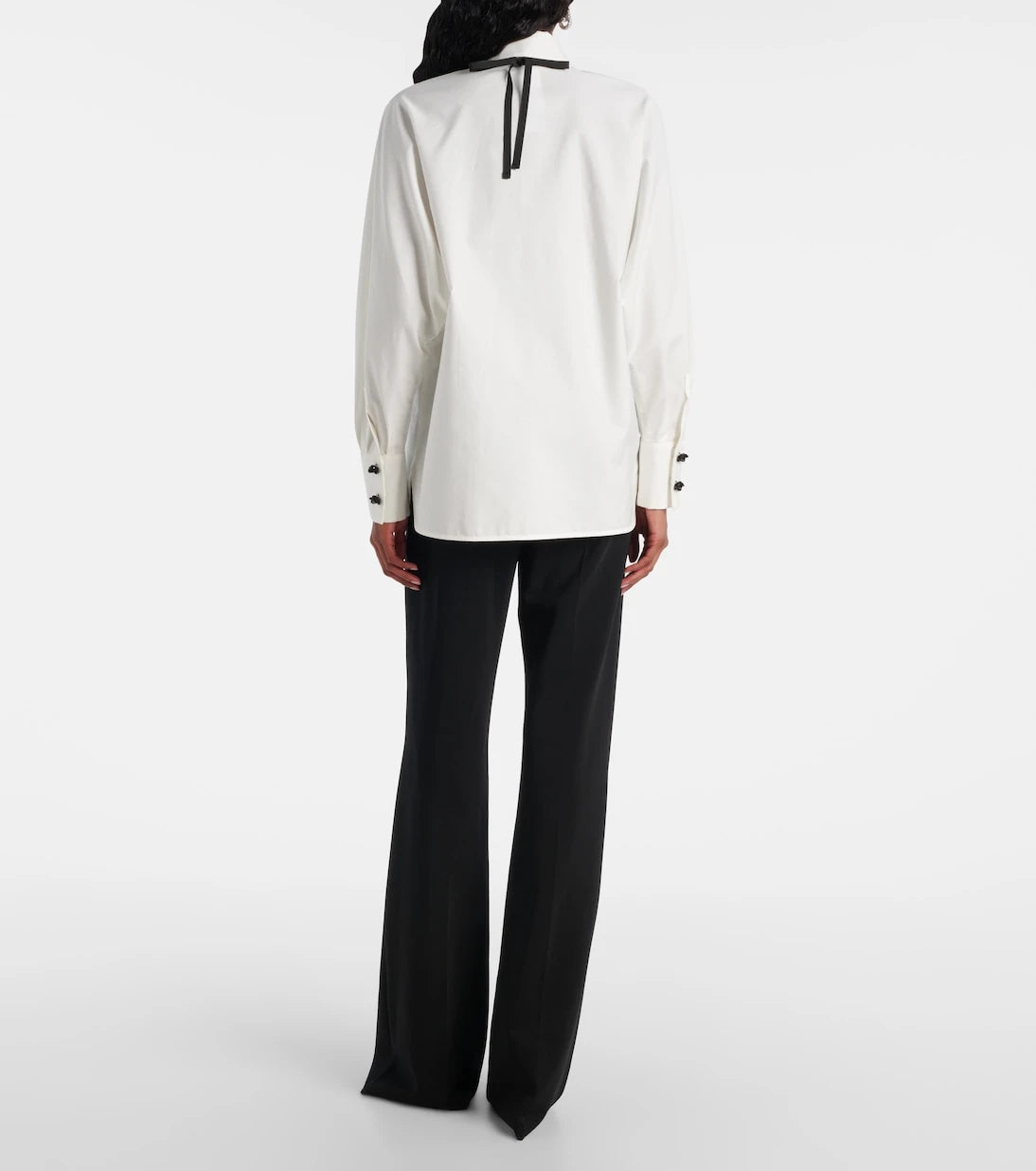Max Mara - قميص بوبلين من القطن والحرير ملفوف