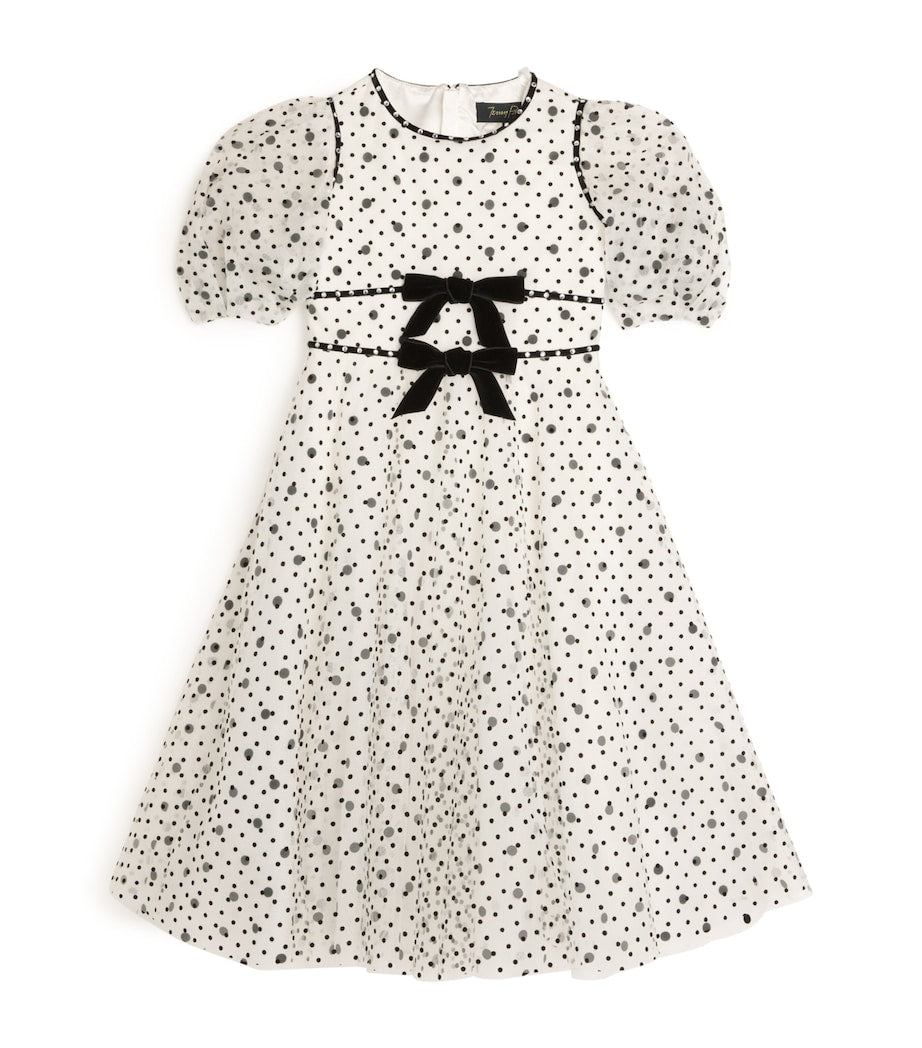 Jenny Packham Kids Ivory Tulle Polka Dot Jessica Dress (6-12 Years)