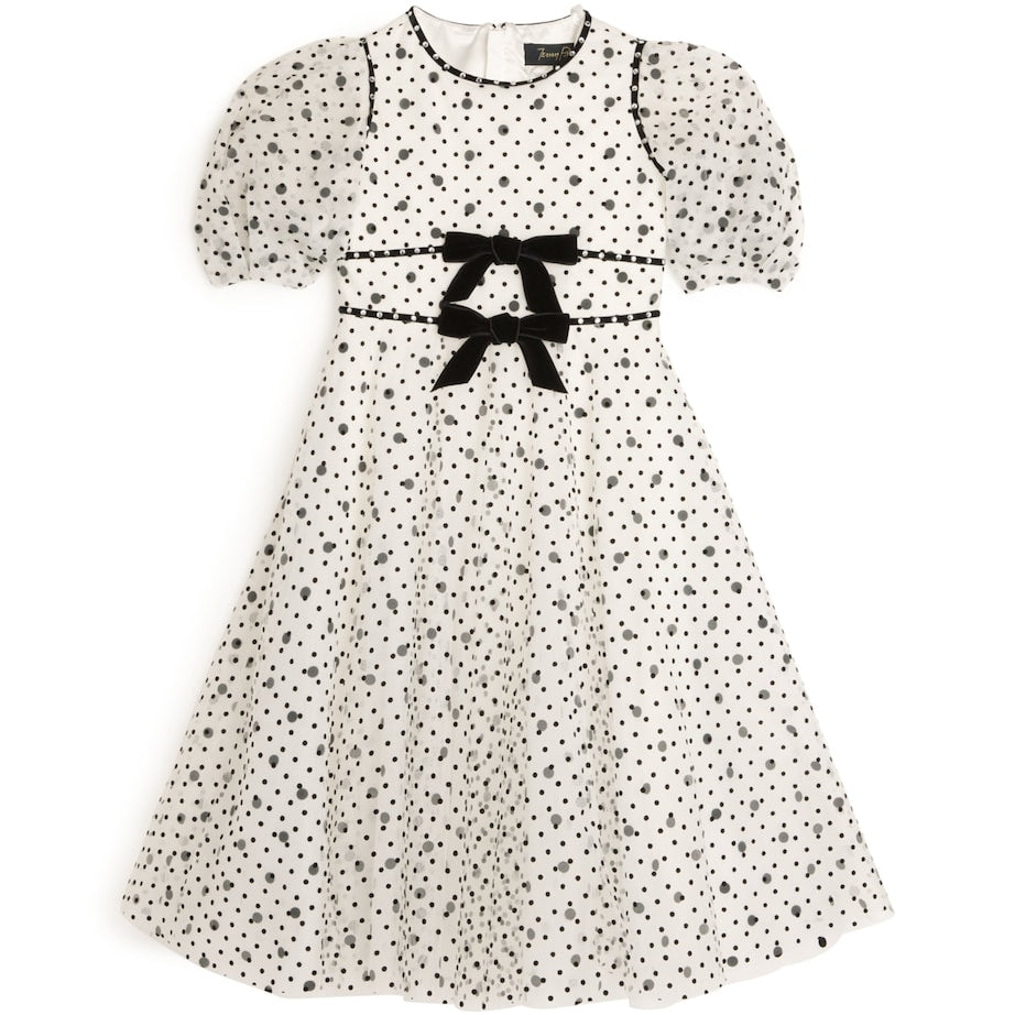Jenny Packham Kids Ivory Tulle Polka Dot Jessica Dress (6-12 Years)