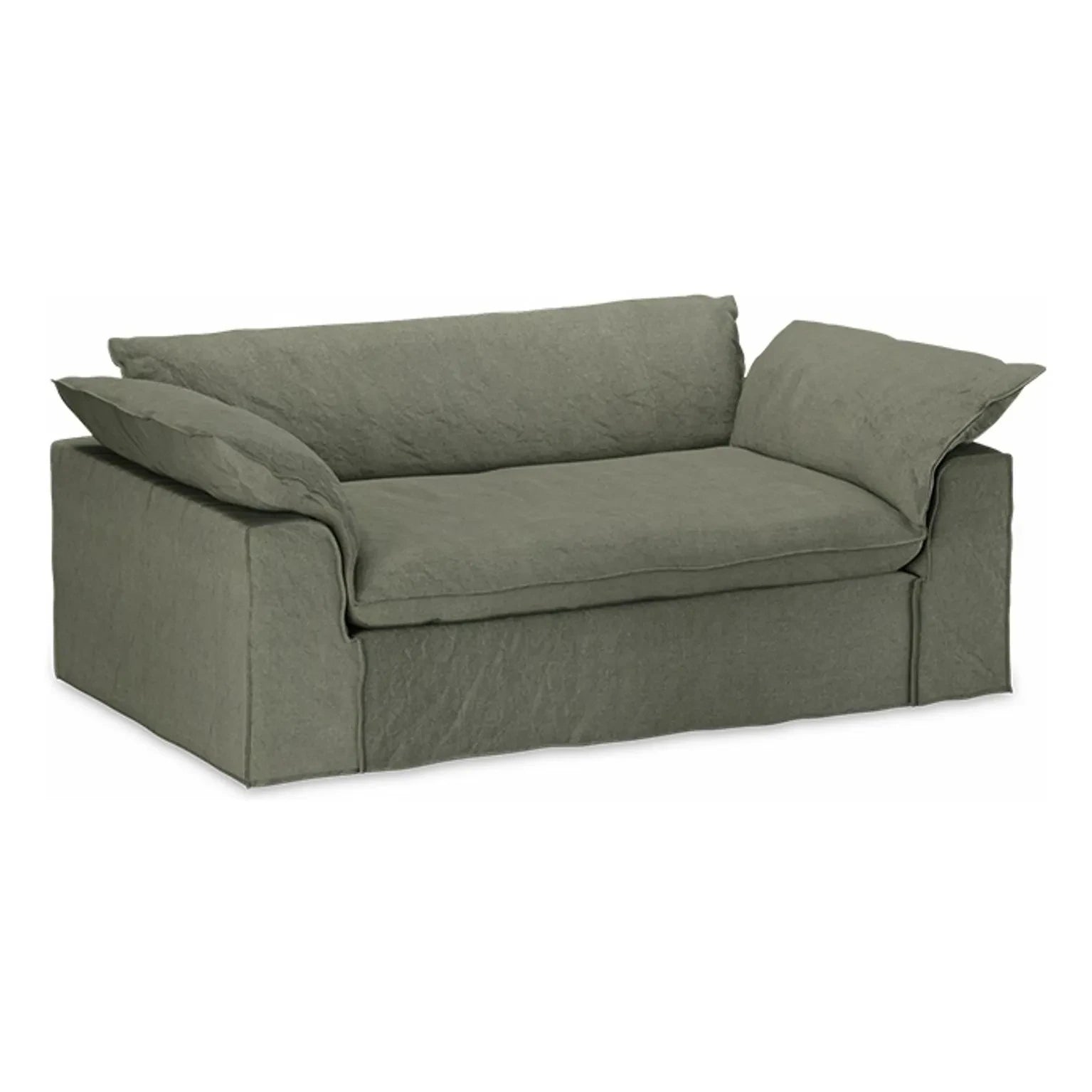HKliving - 2-seater linen sofa Nomad | Khaki