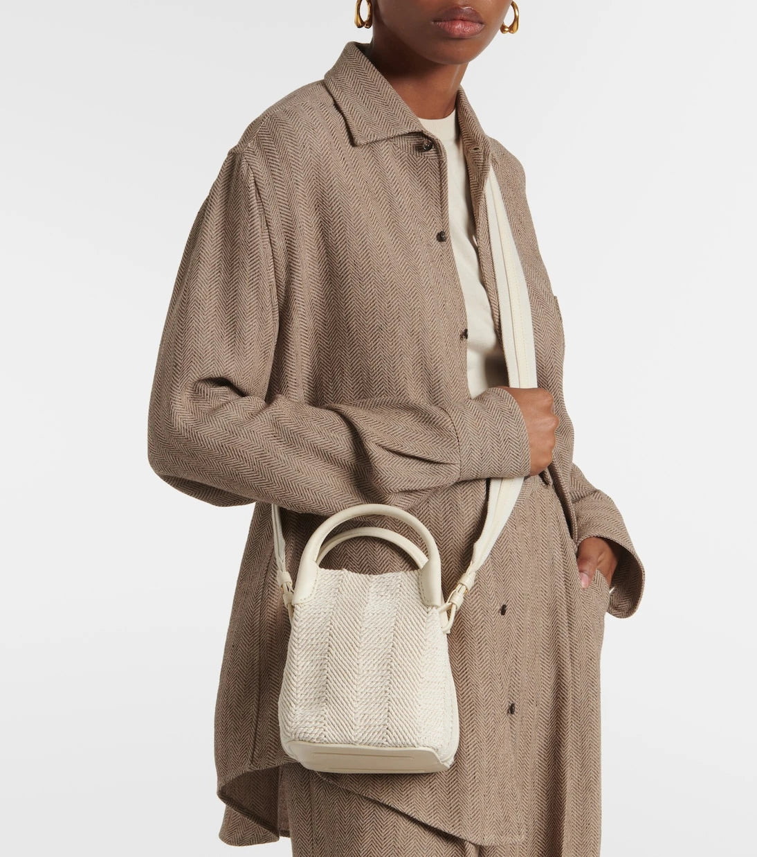 Loro Piana - Bale Micro leather-trimmed bucket bag