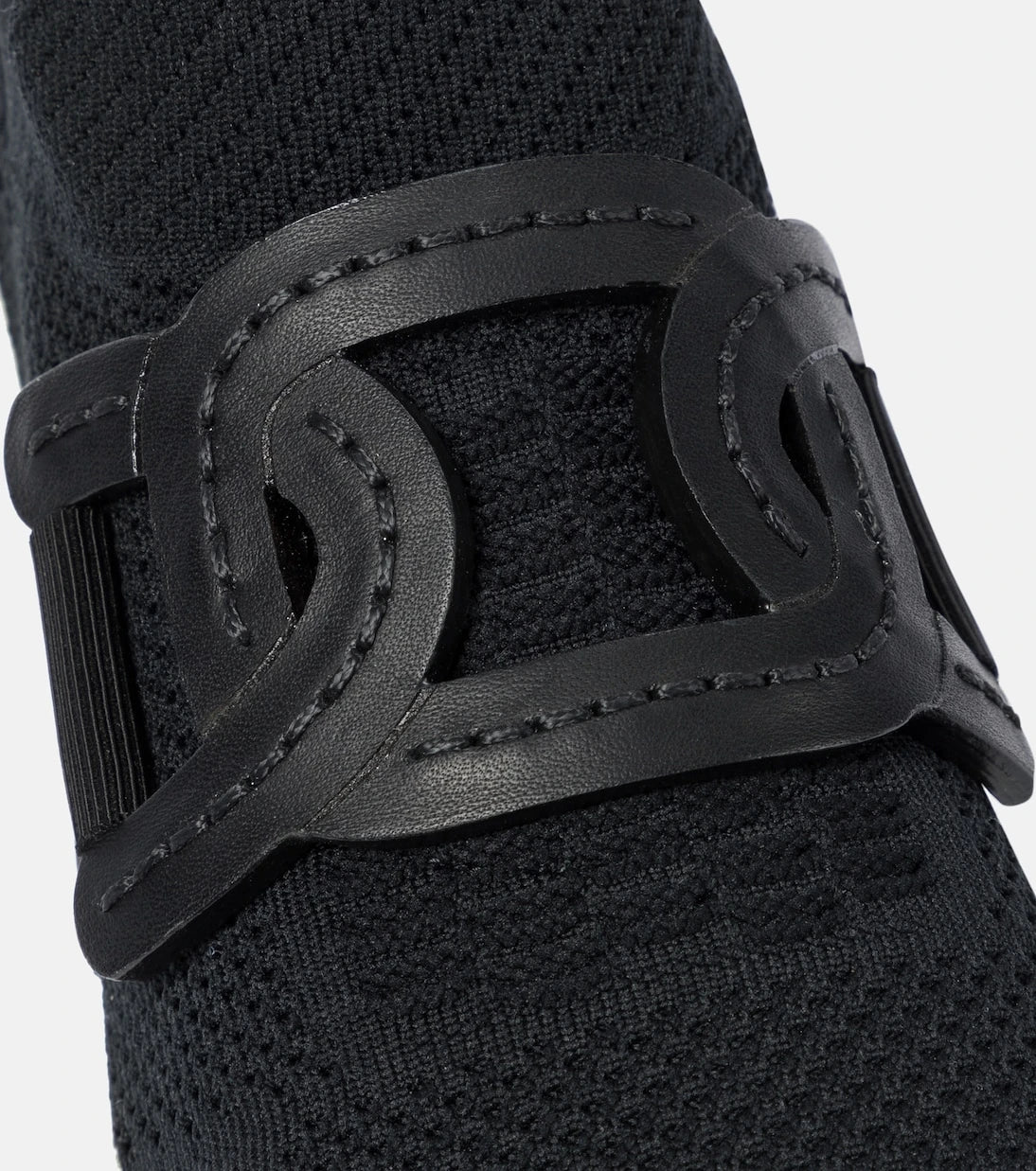 Tod's - Leather-trimmed knit sneakers