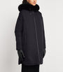 Yves Salomon Black Fox-Rabbit Fur-Trim Parka