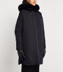 Yves Salomon Black Fox-Rabbit Fur-Trim Parka