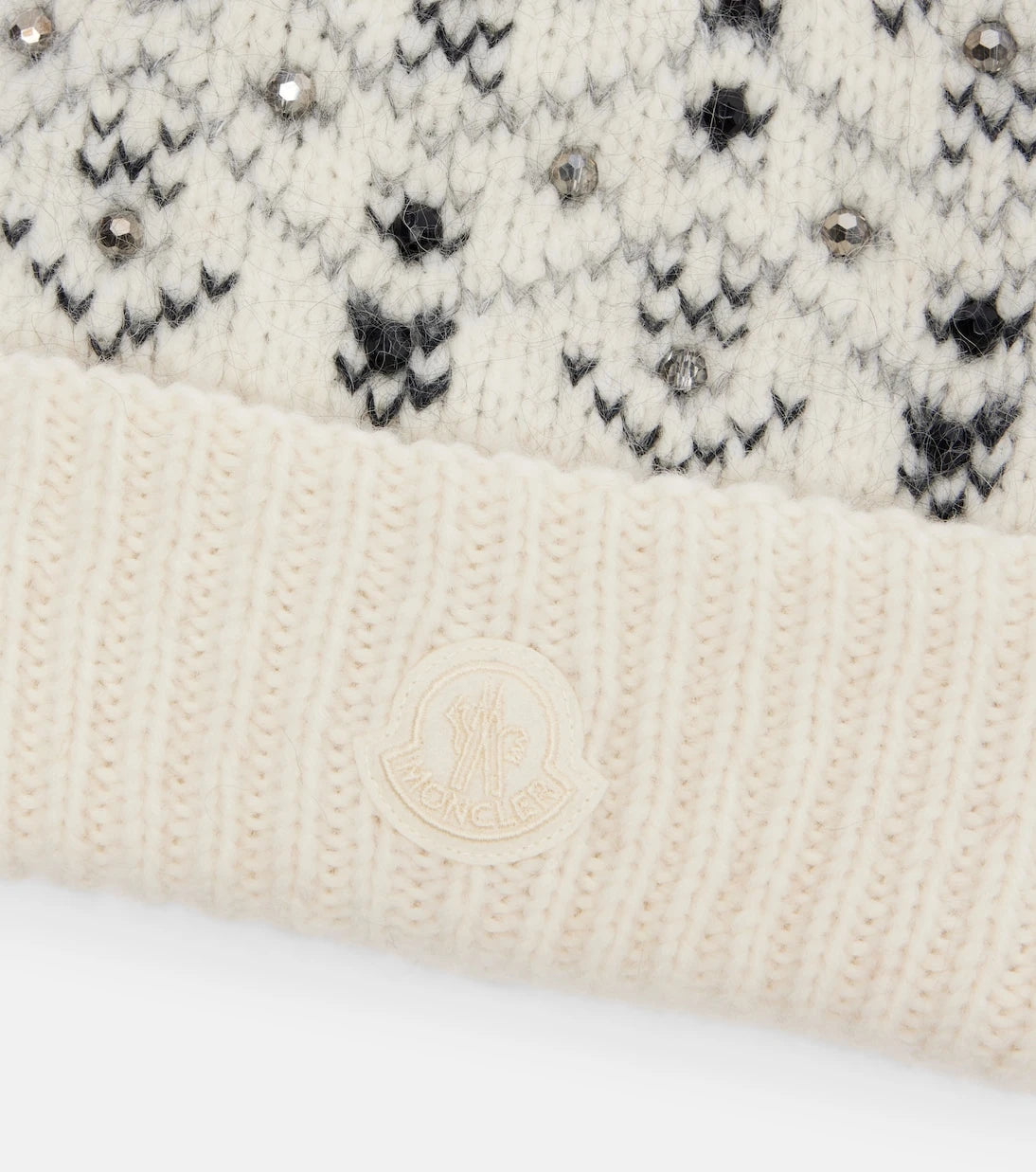 Moncler - Embellished alpaca and wool-blend beanie