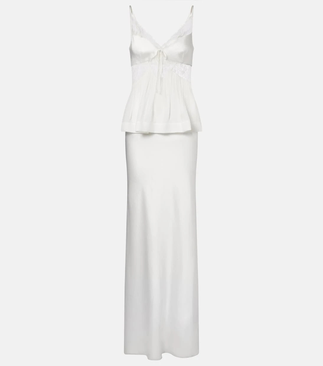 Self-Portrait - Lace-trimmed georgette and satin gown