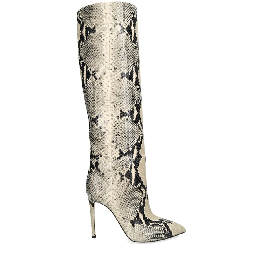 Paris Texas Multi Leather Python Print Knee-High Boots 105