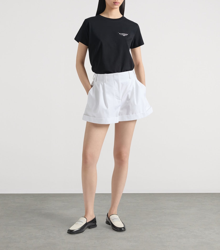Givenchy White Cotton Cuffed Shorts