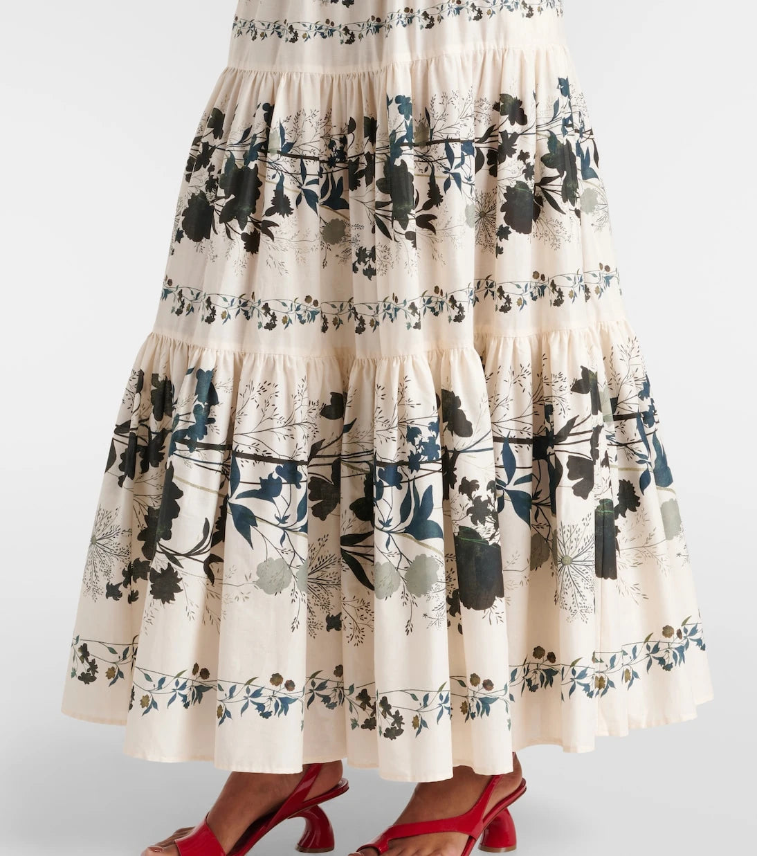 La DoubleJ - Big floral cotton maxi skirt