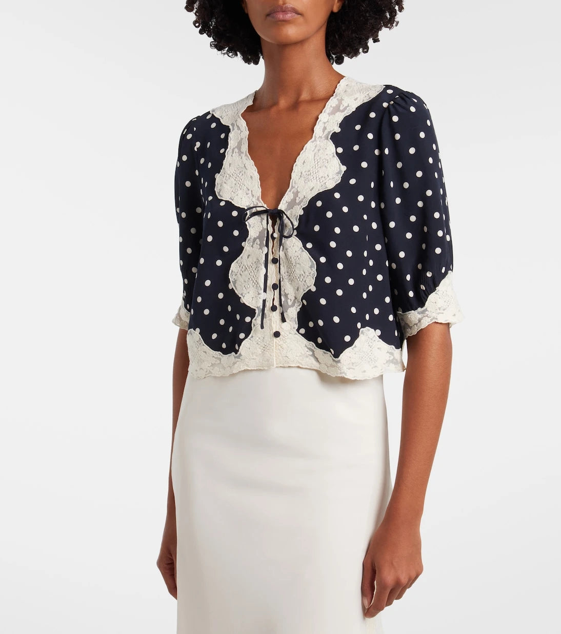 Rixo - Ursula polka-dot crêpe de chine top