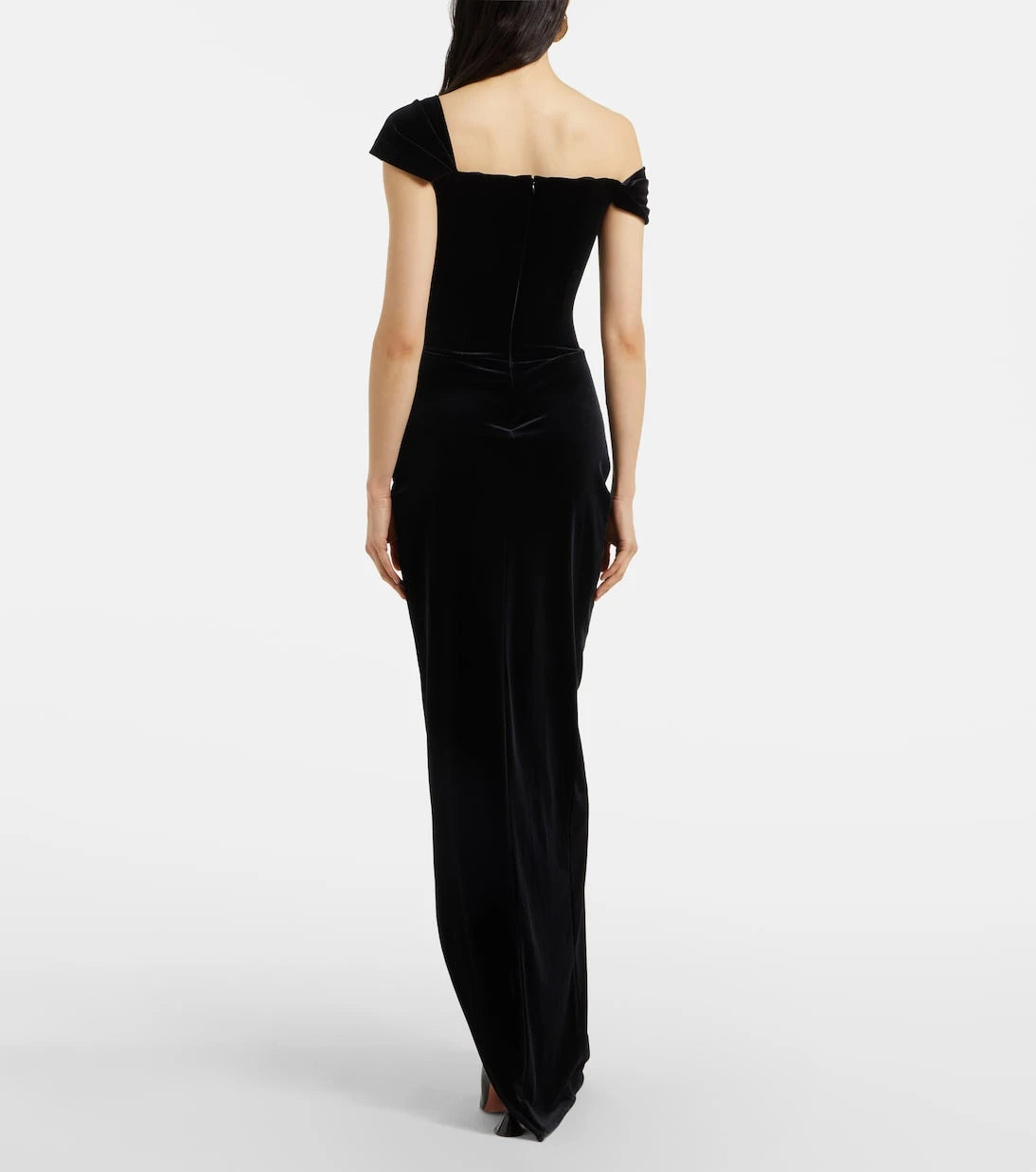 Alex Perry - Asymmetric velvet bustier gown
