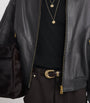 Willy Chavarria Black Leather Ruff Rider Bomber Jacket