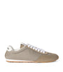 Miu Miu Grey Suede and Mesh Plume Sneakers
