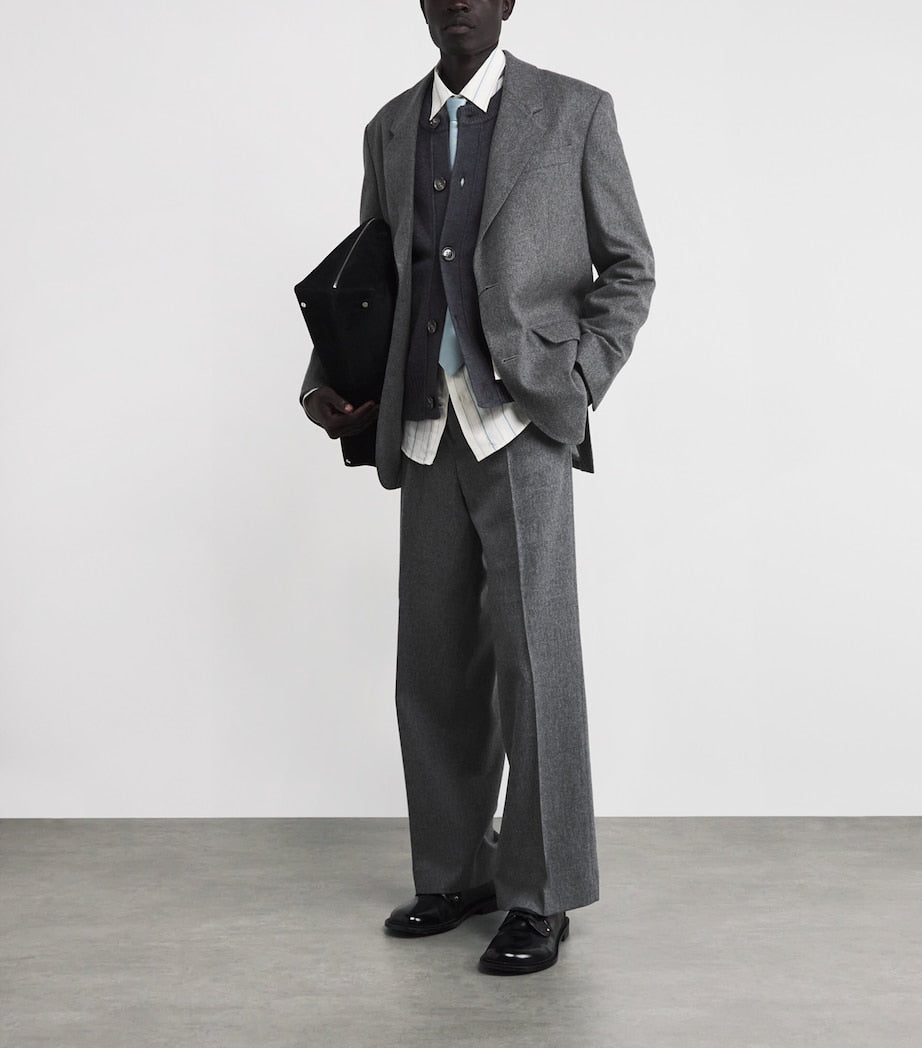 AMI Paris Virgin Wool Wide-Leg Trousers