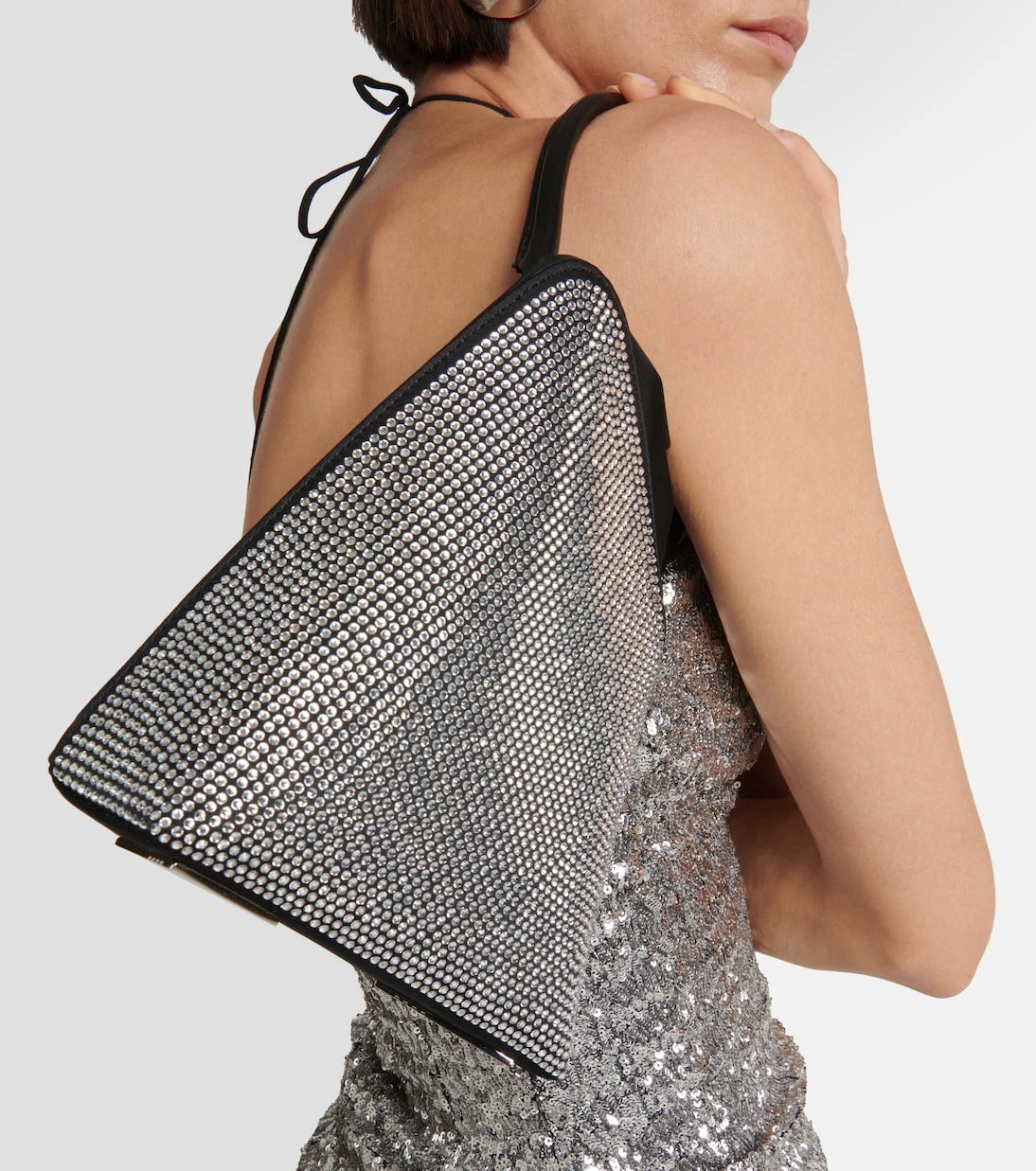 The Attico - Sunset Mini crystal-embellished tote bag