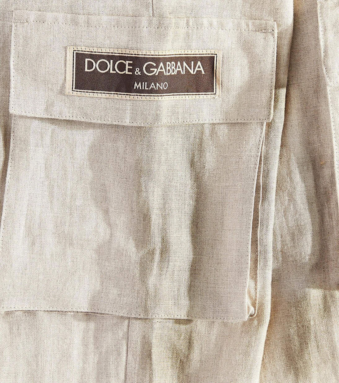 Dolce&Gabbana Kids - بنطلون كارجو كتان بشعار العلامة